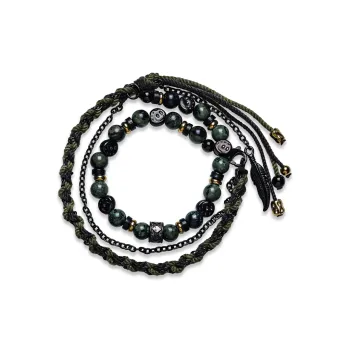 Cuud Quetzal Stone Bracelets Men's