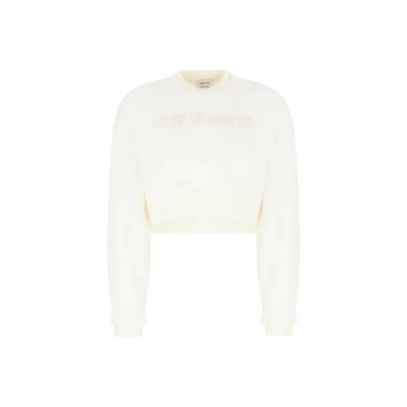 Alexander McQueen Logo Detailed Cropped Sweatshirt-0
