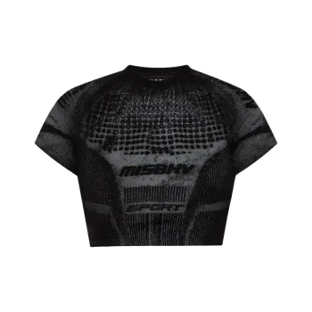 Misbhv Activewear Printed Jersey Cropped T Shirt