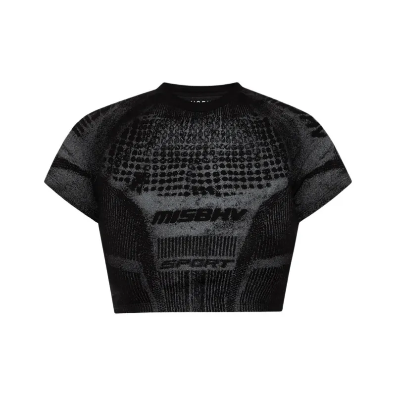 Misbhv Activewear Printed Jersey Cropped T Shirt-0