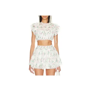 FOR LOVE & LEMONS Crop Tops Women's White