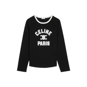 CELINE Paris T shirt In Cotton Jersey