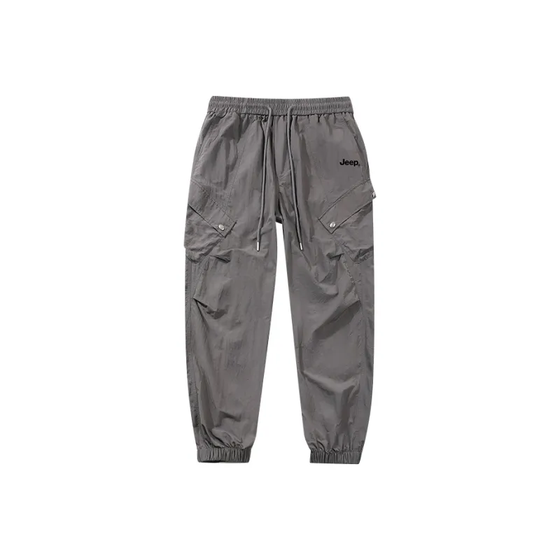 Jeep Individual Lace Up Straight Fit Casual Pants Unisex-30