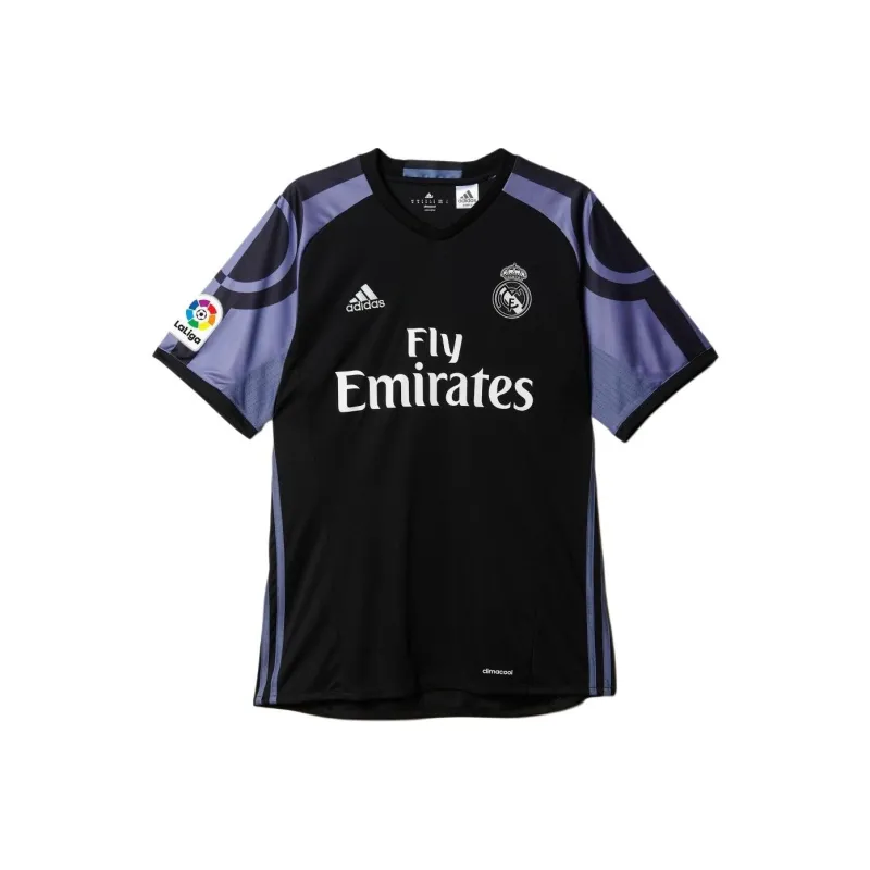 Adidas Real Madrid Mens 3rd Soccer Jersey Real Madrid 2016 17 Season Second Away Fan Edition Jersey Unisex Black-0