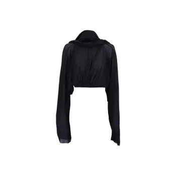 RICK OWENS Cropped Hooded Tunic Black