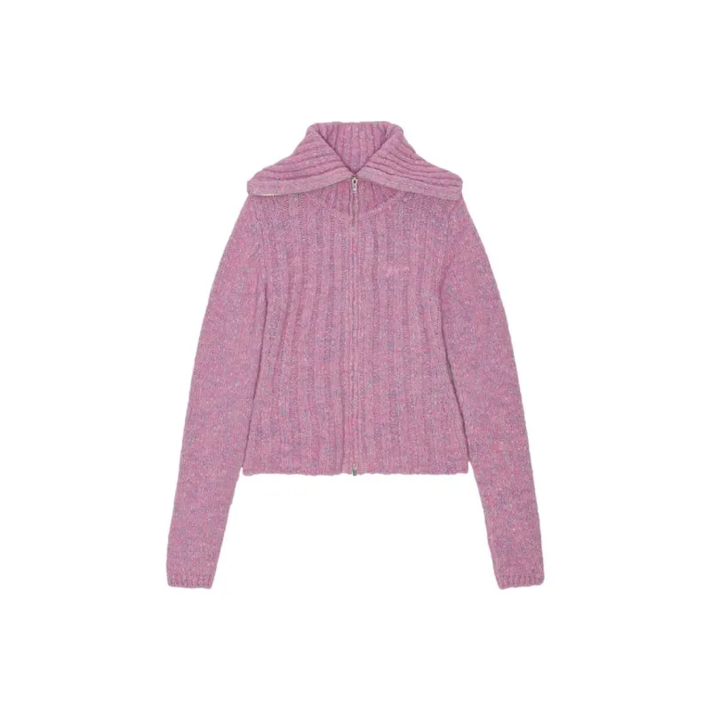 GANNI Highneck Zip Cardigan-0
