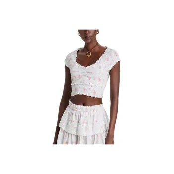 LOVESHACKFANCY Crop Tops Women's White