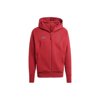 Adidas BELGIUM TRAVEL FULL-ZIP HOODIE Soccer Jerseys Men's Burgundy