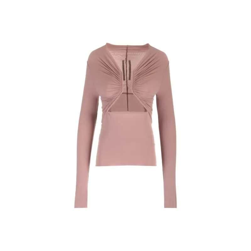 RICK OWENS Long Sleeve Prong T Shirt 'Dusty Pink'-0