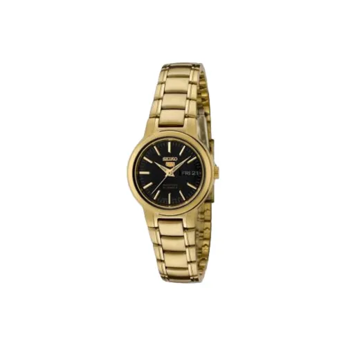 SEIKO Series 5 Automatic Mechanical Movement Stainless Steel Strap Watch 25mm Women's Watch Black Dial