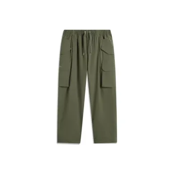 LiNing Sports Life Collection Sports Pants Men's Army Canvas Green