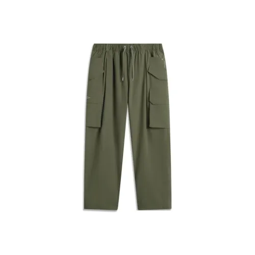 LiNing Sports Life Collection Sports Pants Men's Army Canvas Green