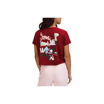 Lululemon Drop Shoulder Sleeve T Shirt Women's Red