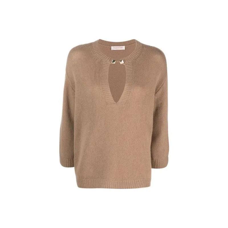 Valentino Stud Embellished Long Sleeved Jumper-0