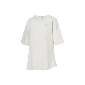 PUMA T7 T Shirts Women's High Mountain Snow Heather