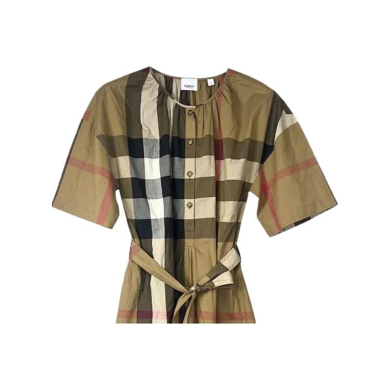 Burberry SS25 Short Sleeved Dress Women's Brown-7