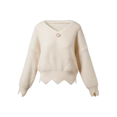 LOFT SHINE Loose Fit Sweater Women's Beige Apricot