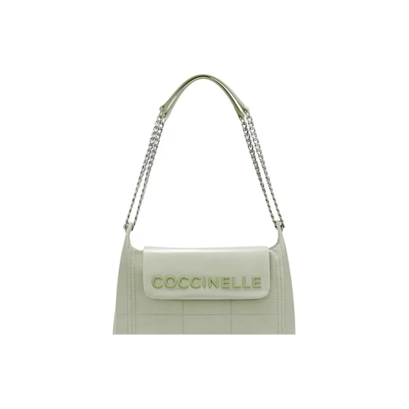 COCCINELLE Cow Leather Hobo Bag Handbag Shoulder Bag Large Size Women's Celadon Green-1