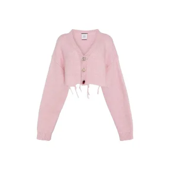 Vetements Cropped V neck Cardigan