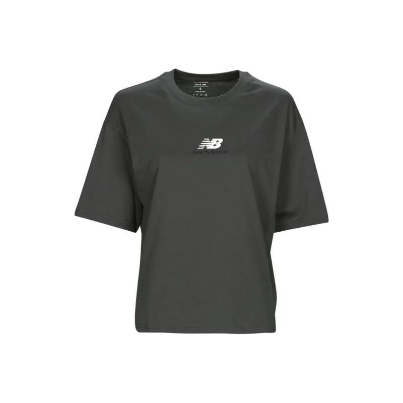 New Balance Athletics Remastered Plain Knitted Loose Fitting T shirt T Shirt Women's Gray-0