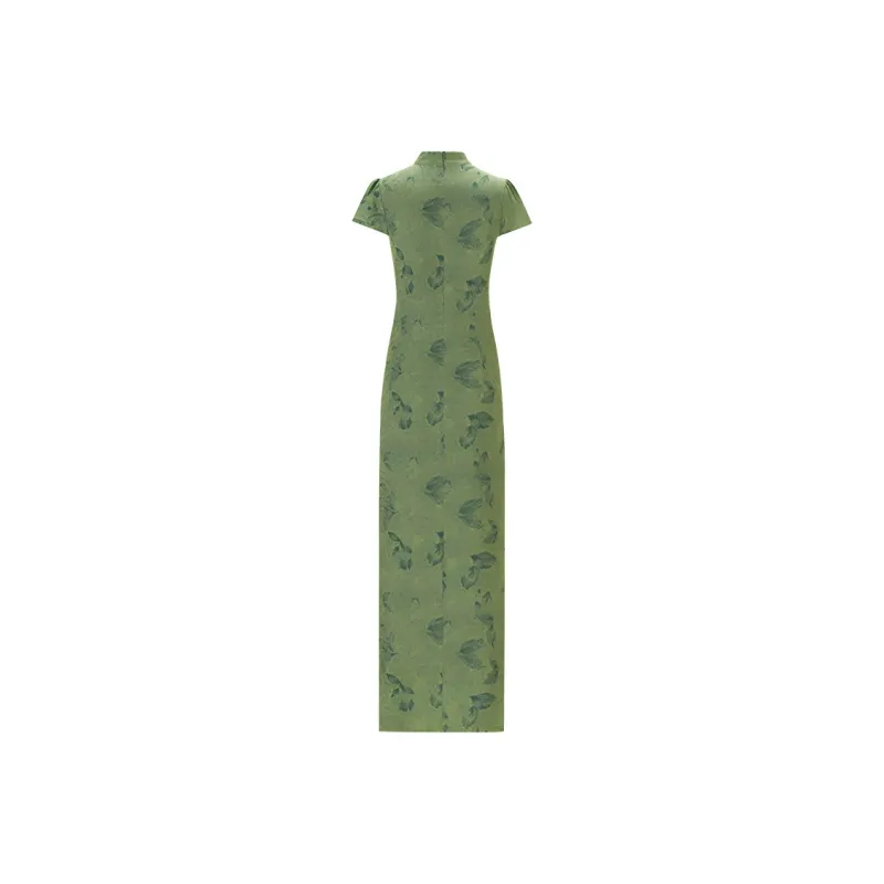 SKYA Short Sleeved Dress Women's Green-1