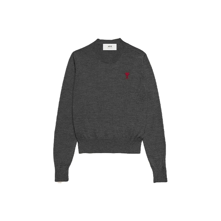 AMIPARIS Paris Ami De Coeur Logo Embroidered Crewneck Knitted Jumper-0