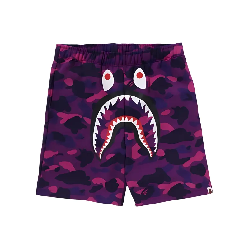 A BATHING APE Color Camo Shark Sweat Shorts SS24-2