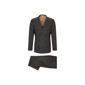 HUGO BOSS FW23 Business Suits Men's Brown