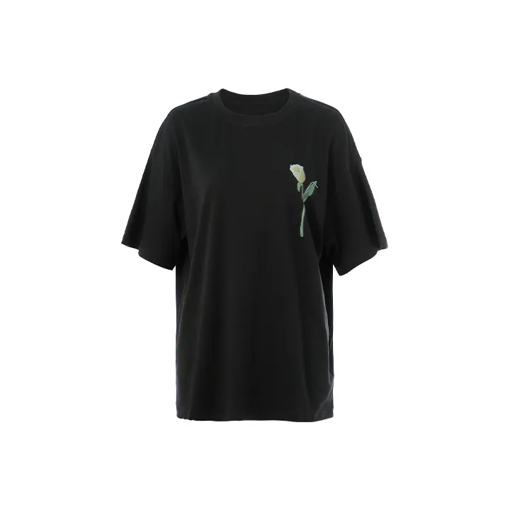 Gyokuu Elbow-Length Sleeved T-Shirt Women's Black-2