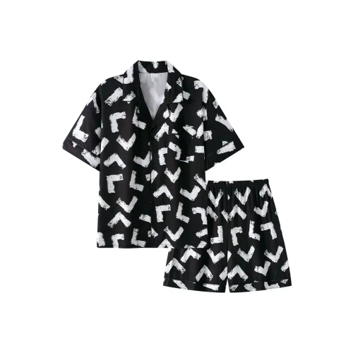 MADALLO Pajama Set Men's Black White