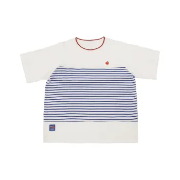 Cloud Factory Raglan Sleeve T-Shirt Women's Blue White Stripes