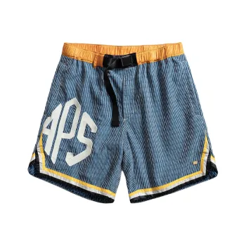 AlphaStyle Casual Shorts Unisex Blue Stripes
