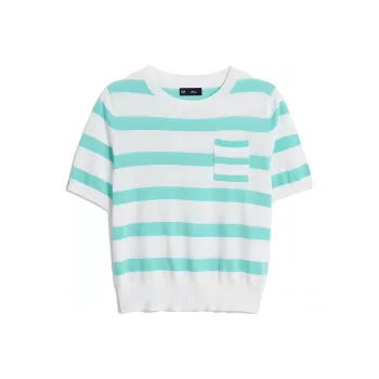 GAP Regular T Shirt Women's Green Stripes