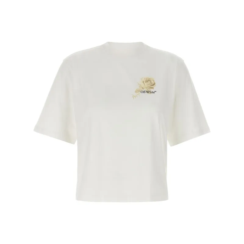 OFF WHITE Roses Arrows print T shirt-0