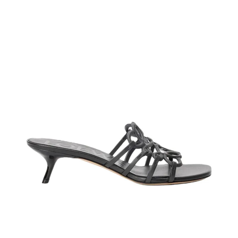 LOEWE Petal Slide Slippers 4.5cm Women's Black-1