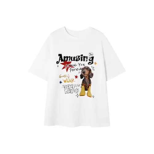 Ning Cai Yuer Drop Shoulder Sleeve T Shirt Women's White