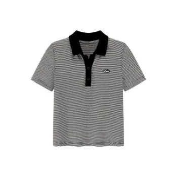 CHUU T Shirts Women's Black White Stripes