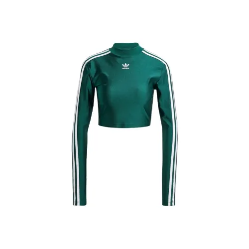 adidas originals Adicolor 3 Stripes Cropped Long Sleeve Tee Green