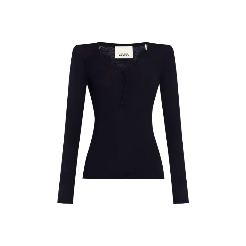 ISABEL MARANT Estine Buttoned Knitted Top-0