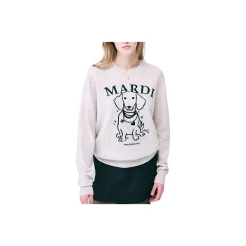 MARDI MERCREDI FW24 NECK SWING THE TAIL DDANJI PEARL NECKLACE Sweater Korean Style Women's Light Beige Black