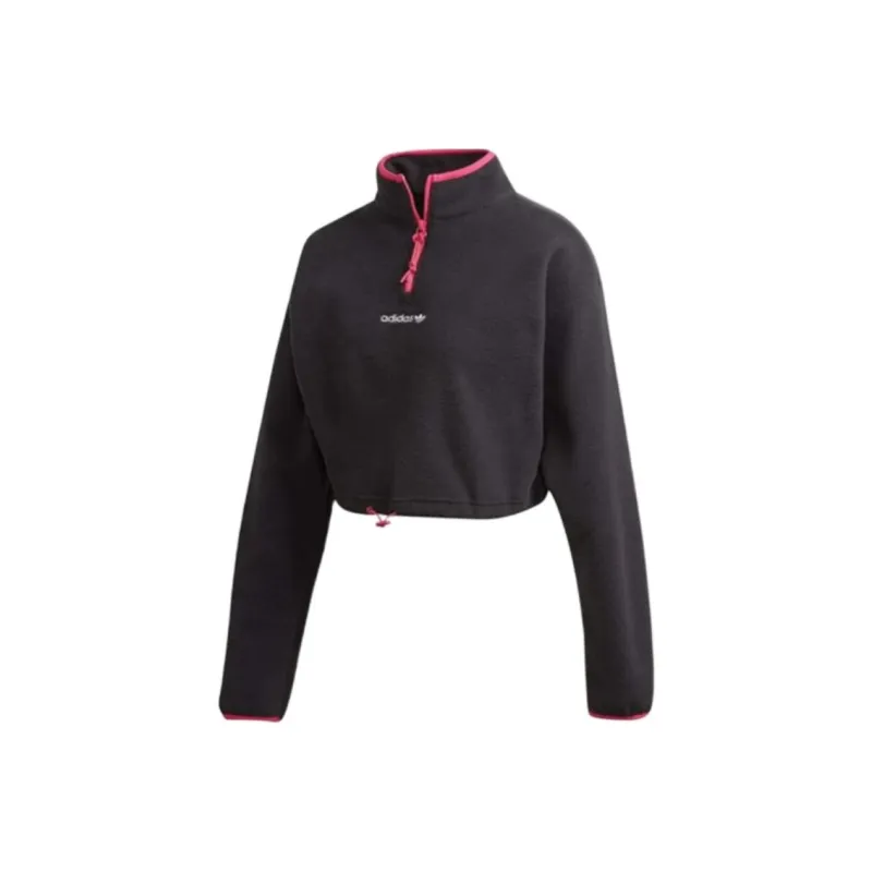 Adidas Originals x BLANC Crop Tops Women's Black Red-0