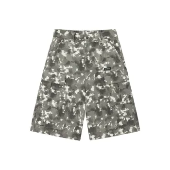 UNVESNO Casual Shorts Unisex Camouflage Gray