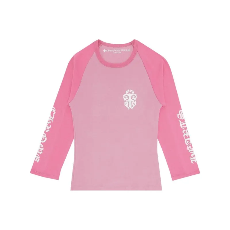 Chrome Hearts Raglan Sleeve T Shirt Women's Pink-0