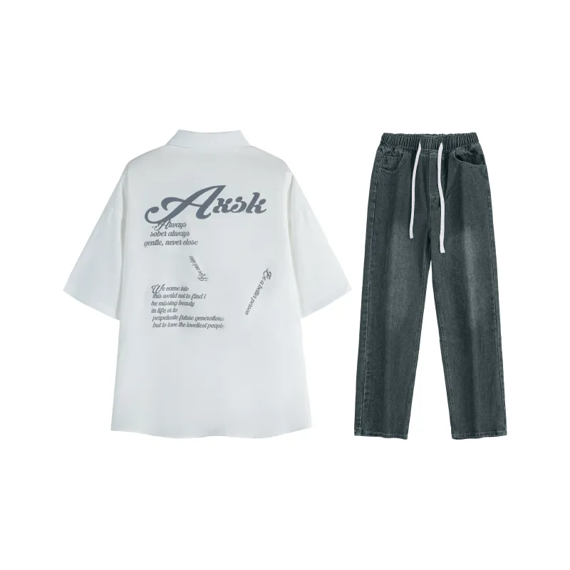 A.X.S.K Shirt Matching Set Unisex-49