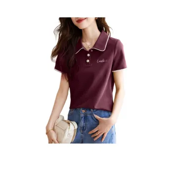 Mo Han Yi Mei Regular T-Shirt Women's Burgundy