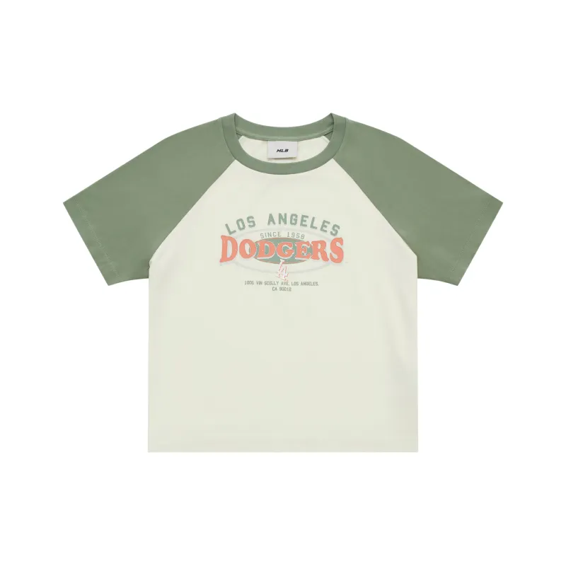 MLB Preppy Style Collection Los Angeles Dodgers SS25 T Shirt Women's Cream-0
