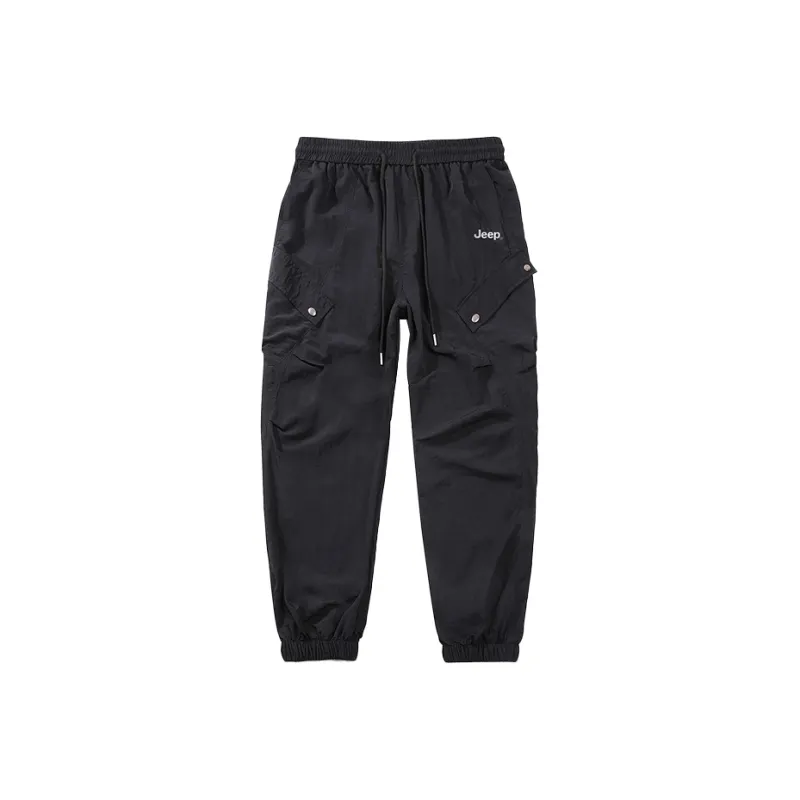 Jeep Individual Lace Up Straight Fit Casual Pants Unisex-40