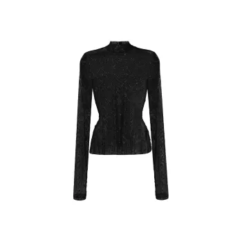 Marine Serre Regenerated Flock-glitter Blouse
