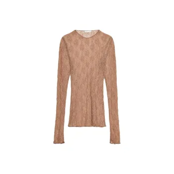 ZARA T Shirt Women's Dark Brown Yellow