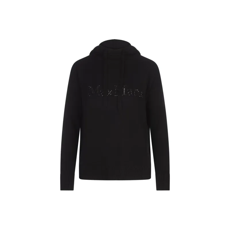 MaxMara Logo Embellished Knitted Hoodie-0